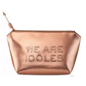 Lancome Metallic Rose Gold Cosmetics Bag